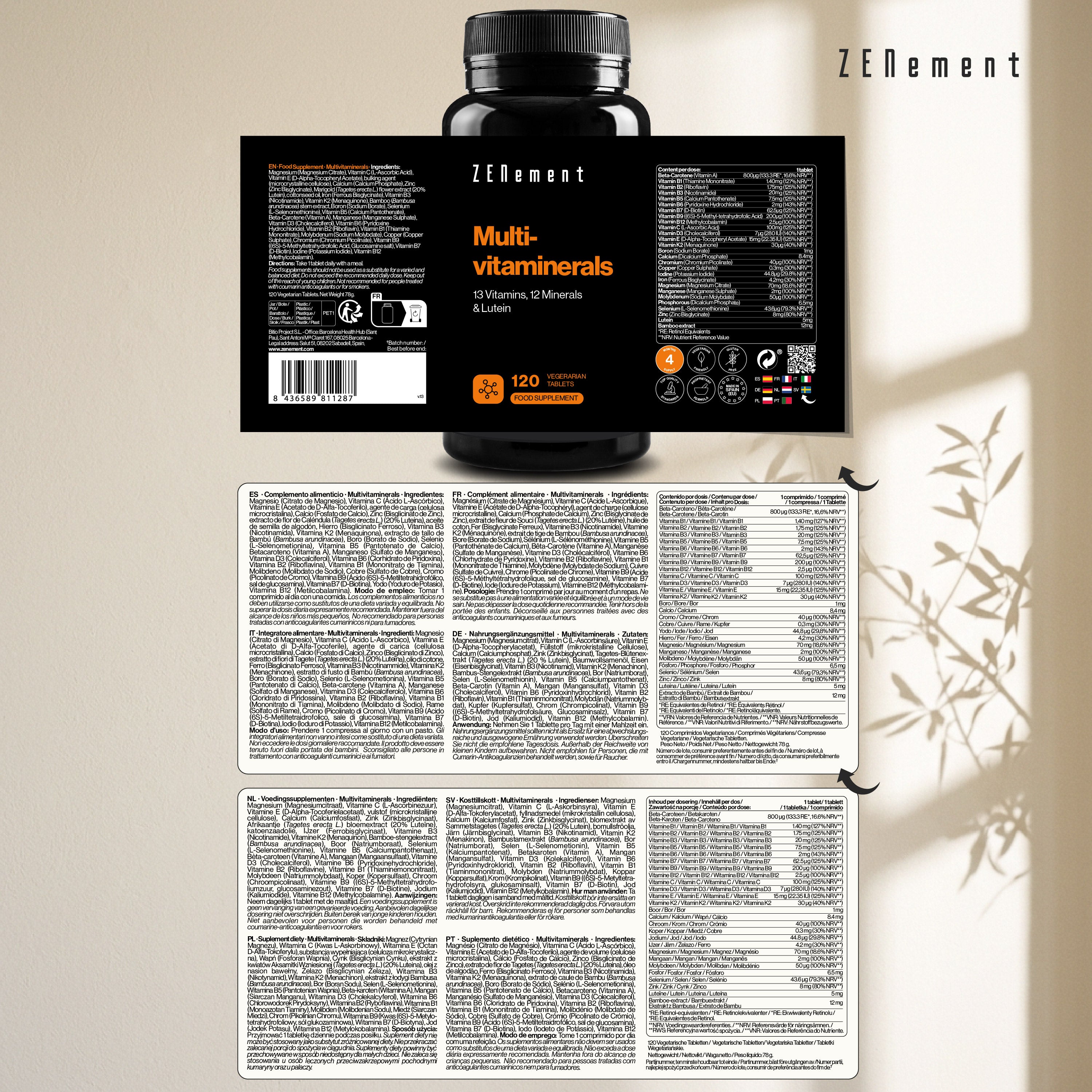 Zenement Vitamine Multivitaminerals compresse 120 cps energia